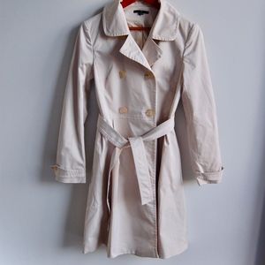 Teenflo Cream Trench Coat- Knee Length Size 8